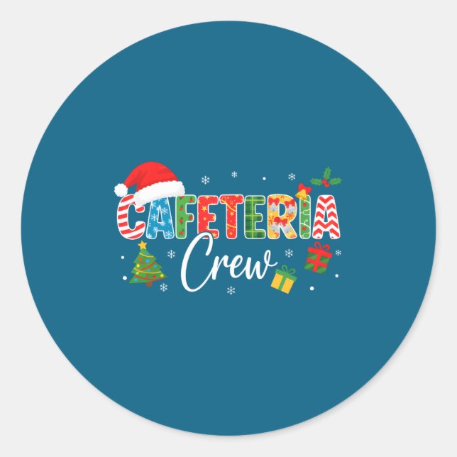 Cafeteria Crew Christmas Holiday School Staff Food Classic Round Sticker (Front)