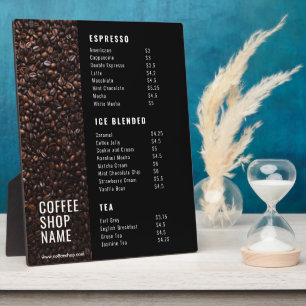 Cafeteria Logo Copper Black Chalkboard Price List Plaque