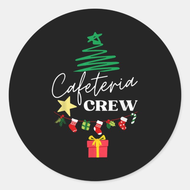 Cafeteria Lunch Lady Crew Christmas Matching Women Classic Round Sticker (Front)