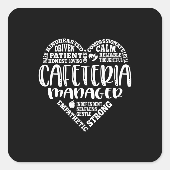 Cafeteria manager, lunch lady, worker square sticker (Front)