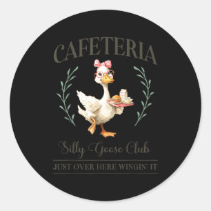 Cafeteria Silly Goose Club For School Lunch Lady Classic Round Sticker