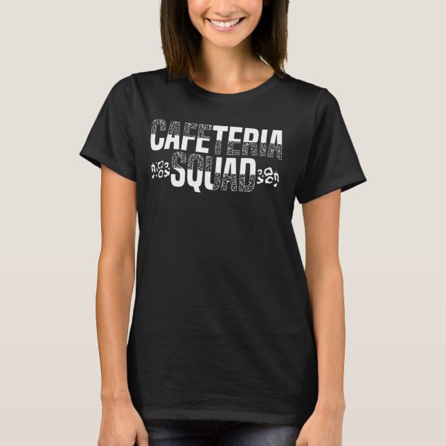 Cafeteria Squad Cafeteria Manager Worker Leopard 1 T-Shirt (Front)