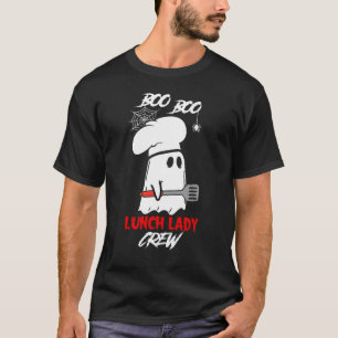 Cafeteria Worker Halloween Boo Ghost Chef  Lunch L T-Shirt
