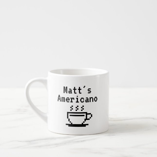 Caffè Americano coffee cup mug with custom name (Left)