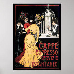 CAFFE ESPRESSO SERVIZIO ISTANTANEO Coffee Italian Poster