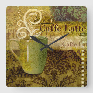 Caffe Latte Square Wall Clock