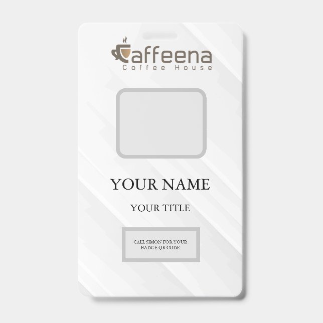 Caffeena Badge ID Badge (Back)
