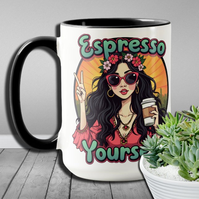 Caffeinated Creations Espresso Yourself Coffee  Mug (Creator Uploaded)