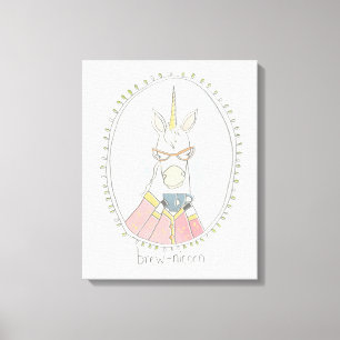 Caffeinated Cutie Brew Unicorn Canvas Print