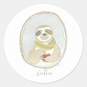 Caffeinated Cutie Sloffee Classic Round Sticker