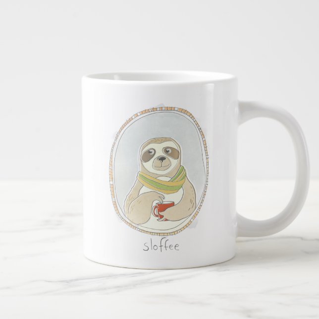 Caffeinated Cutie | Sloffee Large Coffee Mug (Right)