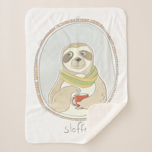 Caffeinated Cutie | Sloffee Sherpa Blanket (Front)