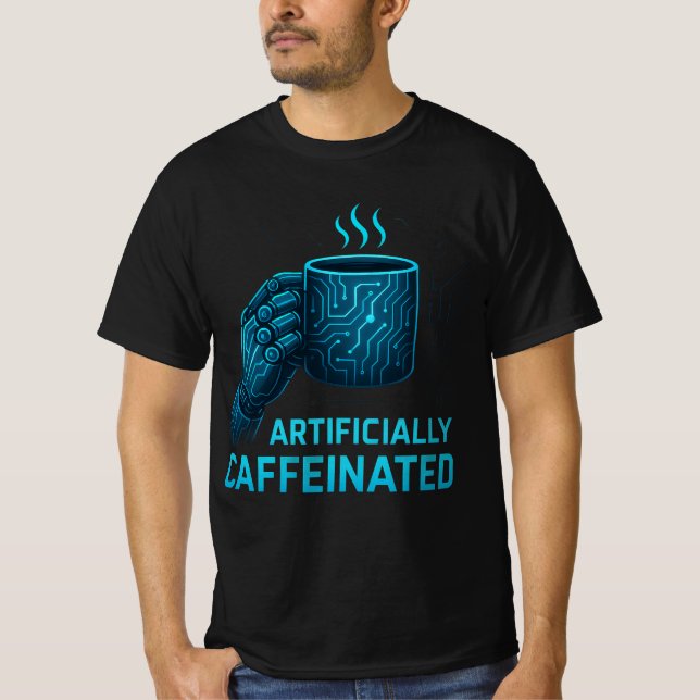 "Caffeinated Engineer – Geometric Design for Coffe T-Shirt (Front)