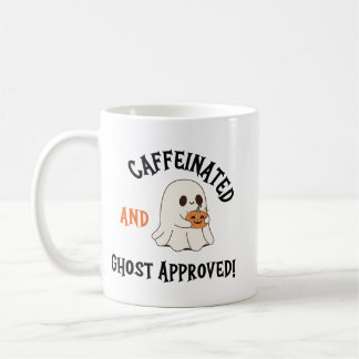 Caffeinated Ghost Mug, Halloween Coffee Cup