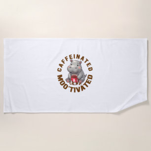 Caffeinated & Moo'tivated Funny Moo-Deng, Love, Co Beach Towel