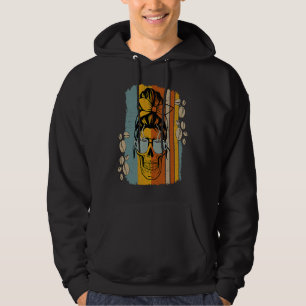 Caffeinated Skeleton Skull Messy Bun Coffee Mom Hoodie