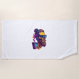 Caffeinated Skull – Funny Barista Skeleton Beach Towel