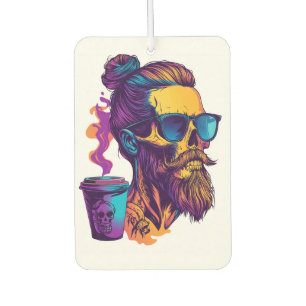 Caffeinated Skull � Funny Barista Skeleton Car Air Freshener