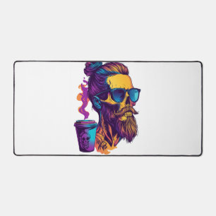 Caffeinated Skull � Funny Barista Skeleton Desk Mat
