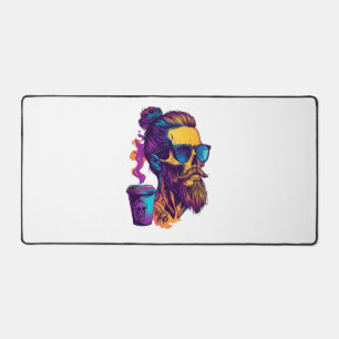 Caffeinated Skull – Funny Barista Skeleton Desk Mat