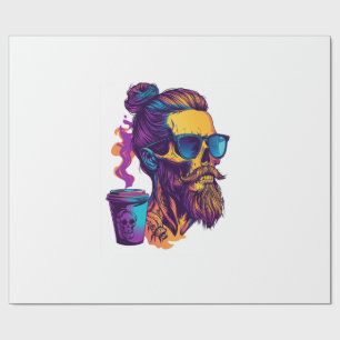 Caffeinated Skull � Funny Barista Skeleton Wrapping Paper