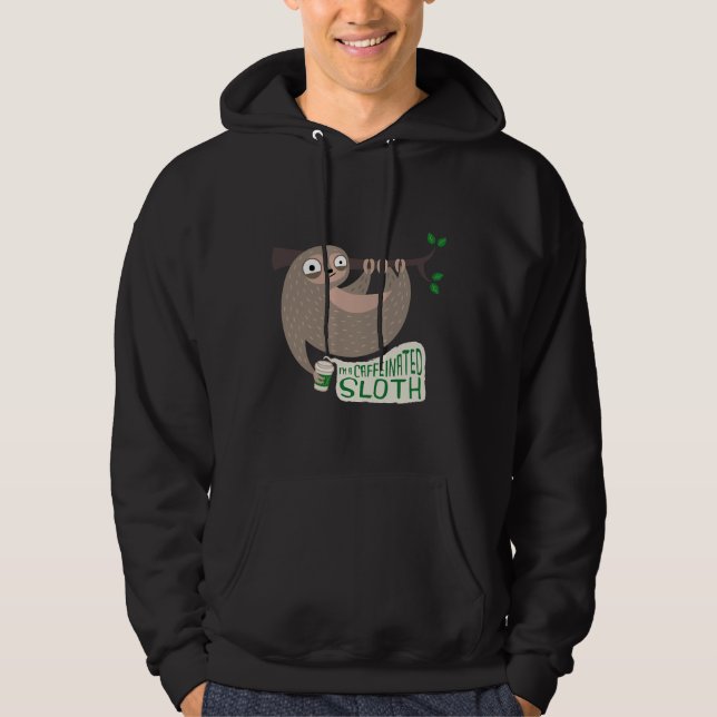 Caffeinated Sloth 3630 Hoodie (Front)