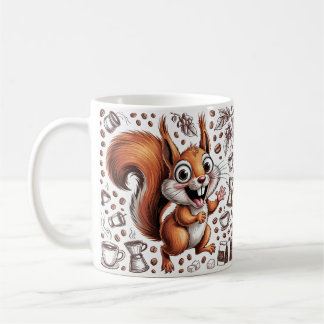 Caffeinated Squirrel | Funny Coffee Lover Animal Mug