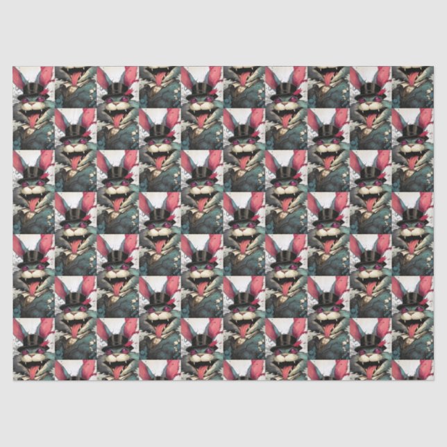 Caffeinated Top Hat Rabbit Magical Society Tissue Paper (Front)