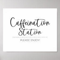 Caffeination Station, Coffee Espresso Bar Sign
