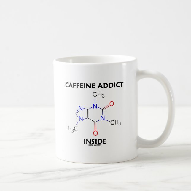 Caffeine Addict Inside (Caffeine Molecule) Coffee Mug (Right)