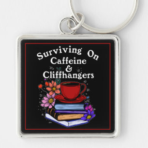 Caffeine And Cliffhangers Colourful Key Ring
