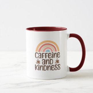 Caffeine and Kindness Mug – Positive Coffee Quote 