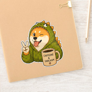 Caffeine And Sarcasm Dog Sticker