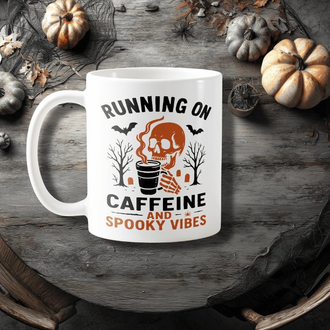 Caffeine and Spooky Vibes – Skeleton Coffee Lover  Mug (Creator Uploaded)