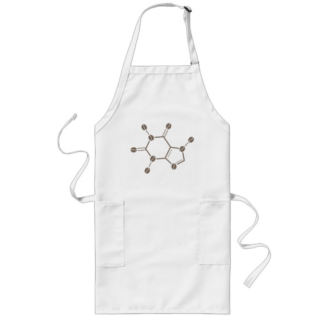 caffeine beans molecule long apron (Front)