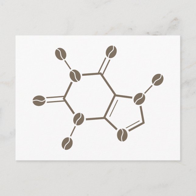 caffeine beans molecule postcard (Front)