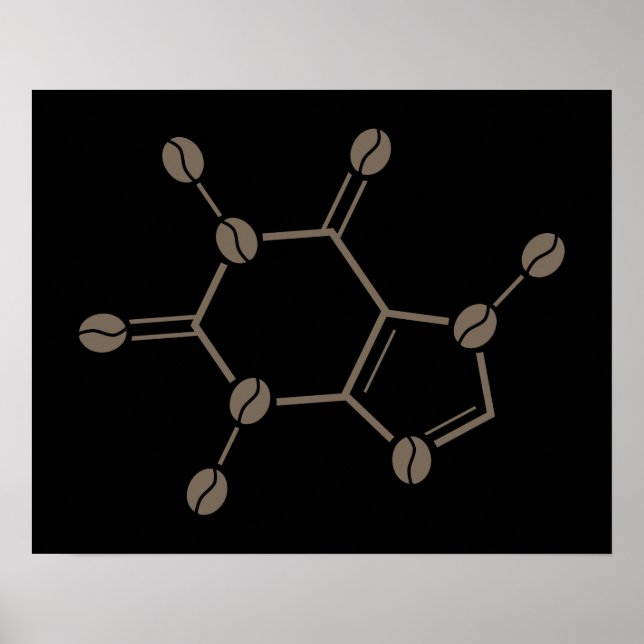 caffeine beans molecule poster (Front)