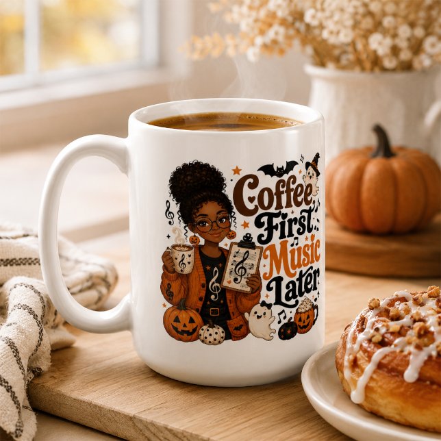 Caffeine Before Class Funny Music Teacher Mug (Creator Uploaded)