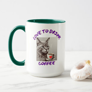 Caffeine Cat Humourous Mug
