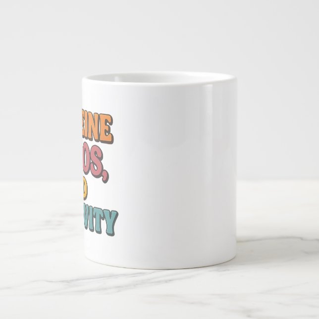 Caffeine Chaos and Creativity Mug – Funky Retro  (Front)