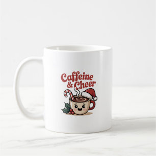 Caffeine & Cheer Mug Funny Christmas Coffee Gift