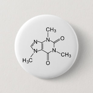 caffeine chemical formula coffee chemistry element 6 cm round badge