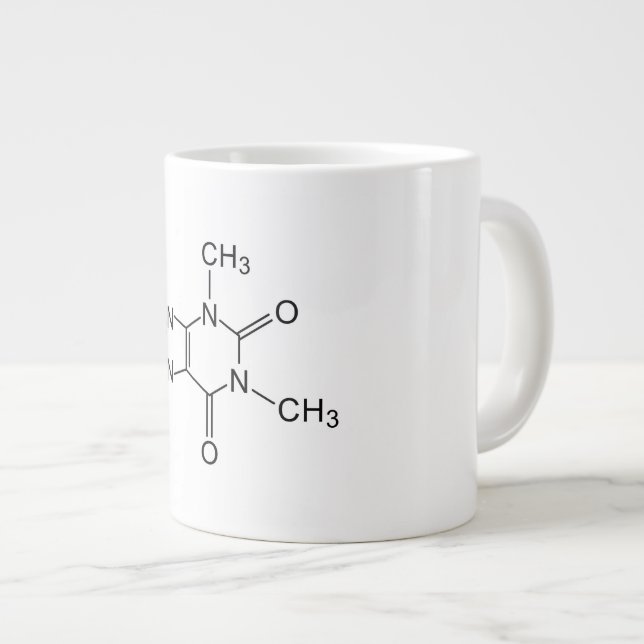 caffeine chemical formula coffee chemistry element large coffee mug (Front Right)