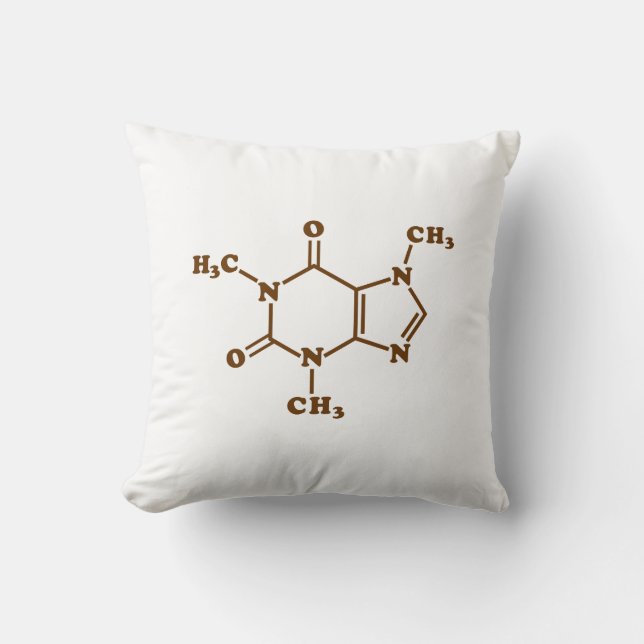 Caffeine Coffee Molecular Chemical Formula Cushion (Front)