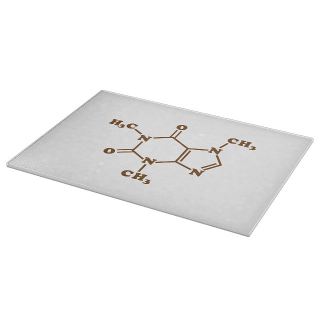 Caffeine Coffee Molecular Chemical Formula Cutting Board (Corner)