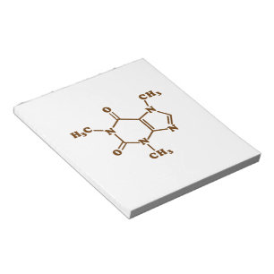 Caffeine Coffee Molecular Chemical Formula Notepad
