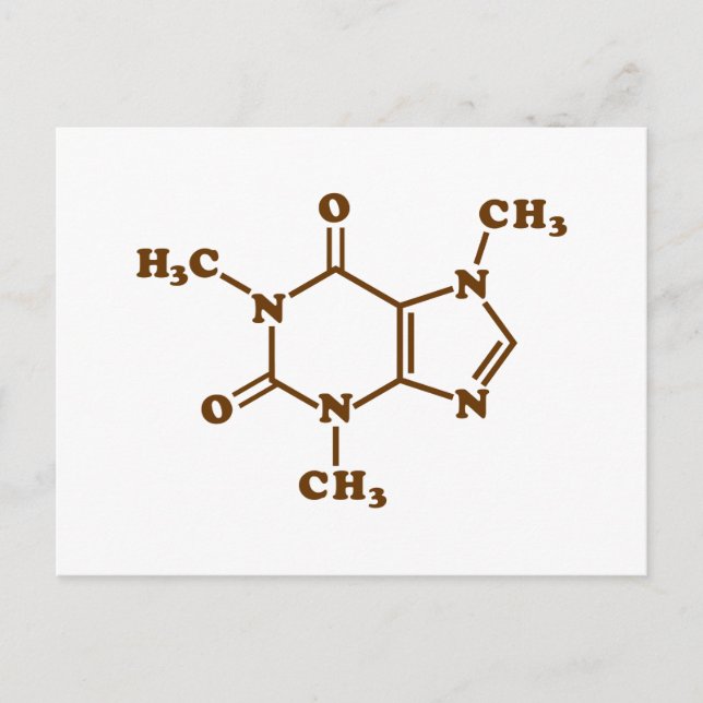 Caffeine Coffee Molecular Chemical Formula Postcard (Front)