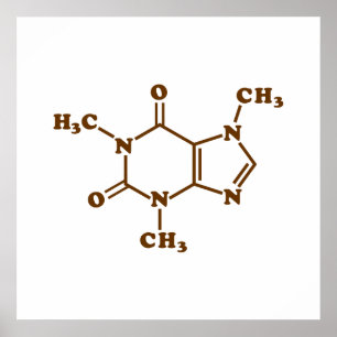 Caffeine Coffee Molecular Chemical Formula Poster