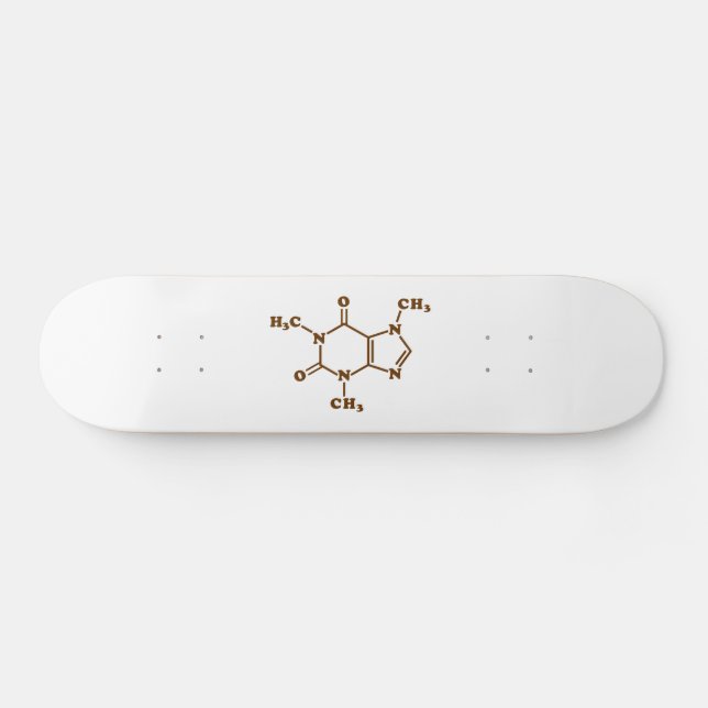 Caffeine Coffee Molecular Chemical Formula Skateboard (Horz)