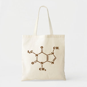 Caffeine Coffee Molecular Chemical Formula Tote Bag
